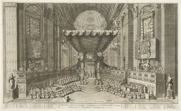 Bernard Picart - engraver - Assembly of the Clergy in St Peter’s Basilica on the Occasion of the Canonization of Several Saints by Clemens XI 