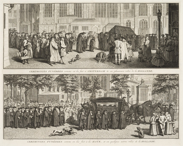 Bernard Picart - engraver - Funeral Procession in Amsterdam, Funeral Procession in the Hague 
