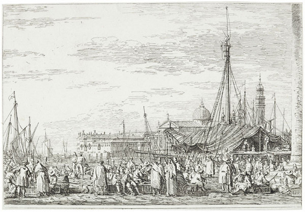 Giovanni Antonio Canal (called Canaletto) - The Market on the Molo 