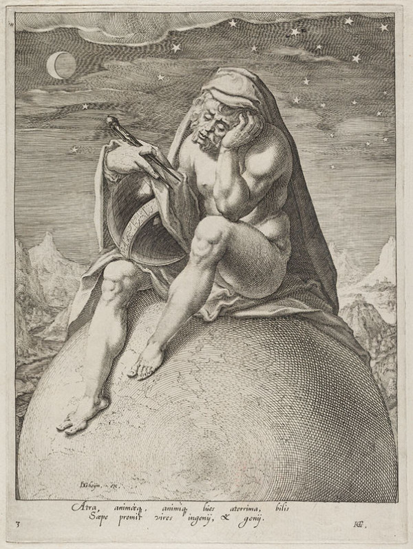 Jacques de Gheyn II. - engraver, Jacques de Gheyn II. - designer - Melancholic (Air), from the cycle of Four temperaments 