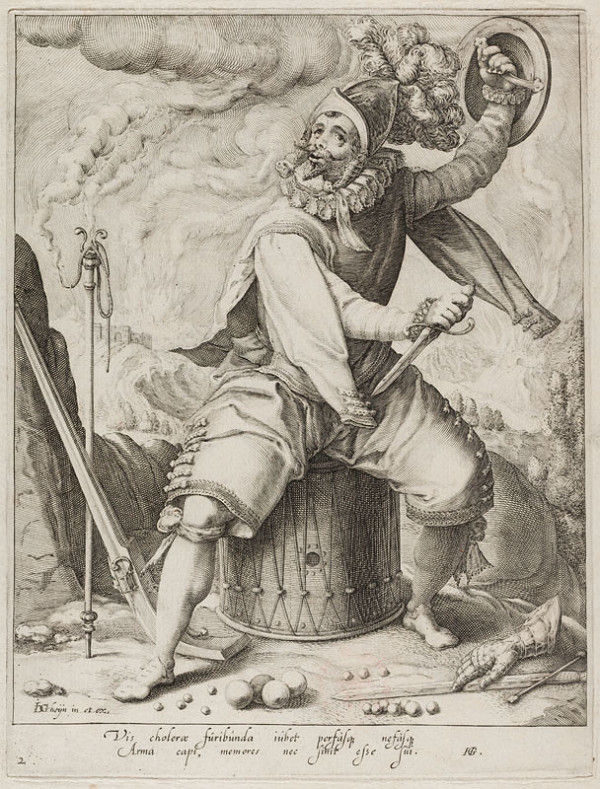 Jacques de Gheyn II. - engraver, Jacques de Gheyn II. - designer - Choleric (Fire), from the cycle of Four temperaments 