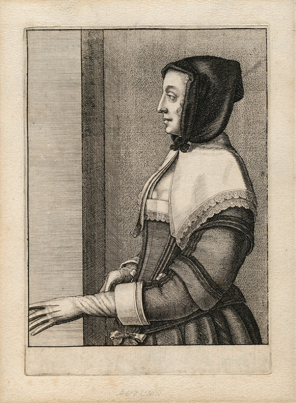 Wenceslaus Hollar - engraver - Autumn from the cycle The Four Seasons as Half-Length Female Figures 