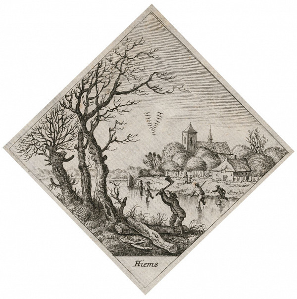 Wenceslaus Hollar - engraver, Herman Saftleven - inventor - Winter from the cycle The Four Seasons 