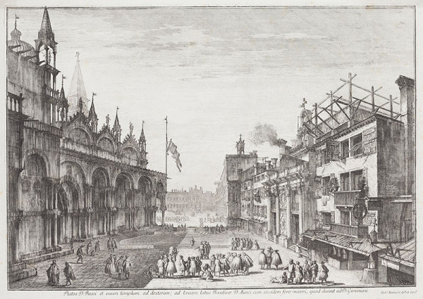 Michele Marieschi - engraver - The Piazza San Marco seen from the side of the Basilica San Marco 