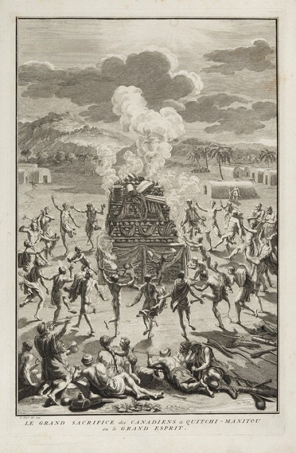 Bernard Picart - engraver - The Great Sacrifice of the Canadian Indians 
