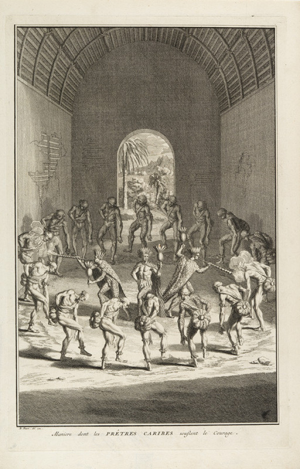 Bernard Picart - engraver - The Way in Which Caribbean Priests Boost Their Courage 