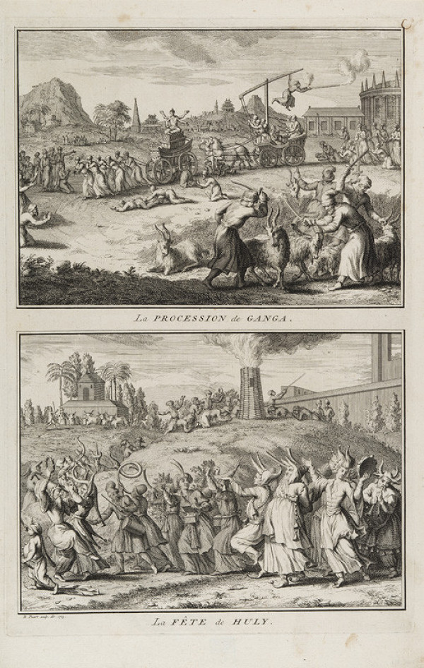 Bernard Picart - engraver - Procession to the Ganges, Celebration in Huly 