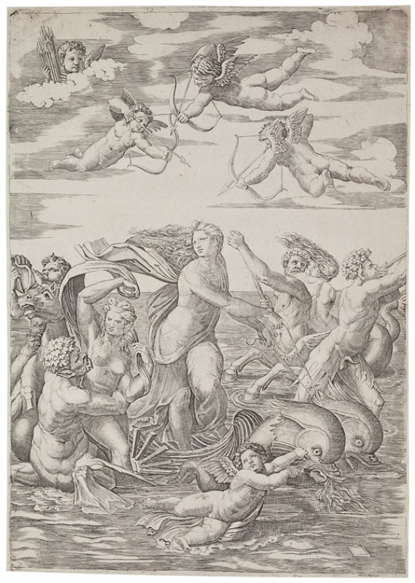 Marcantonio Raimondi - engraver, Raffael - inventor - The Triumph of Galatea 