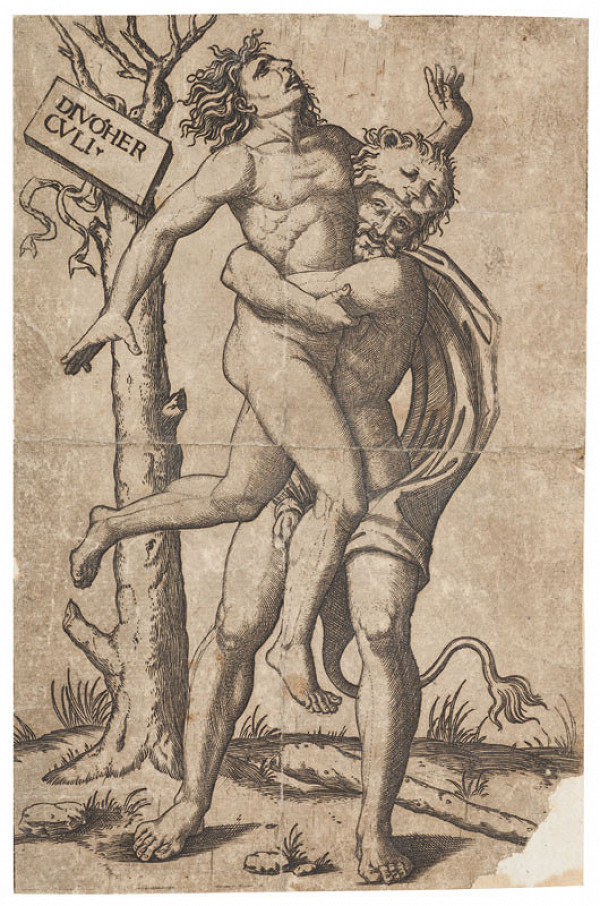 Marcantonio Raimondi - engraver - Hercules Killing Antaeus 