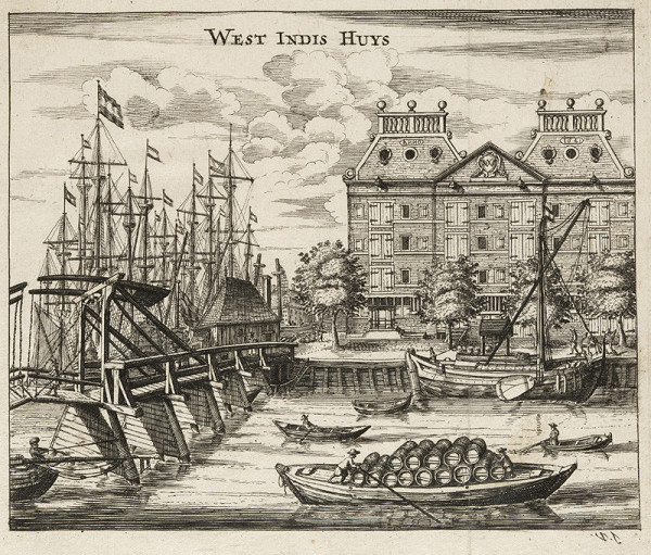 Jan Veenhuysen - engraver - The Dutch West India Company, from the series Topographical Views of Amsterdam 