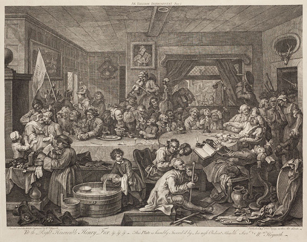 William Hogarth - engraver, William Hogarth - inventor - An Election Entertainment 