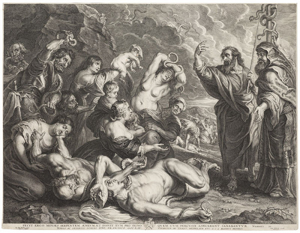 Schelte Adams Bolswert - engraver, Peter Paul Rubens - inventor - Moses with a Bronze Snake 