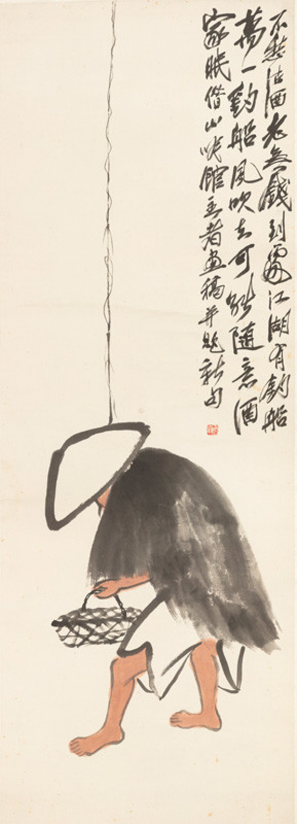 Qi Baishi (1864-1957) - Houses in a Bamboo Grove at the Foot of the Mountains 