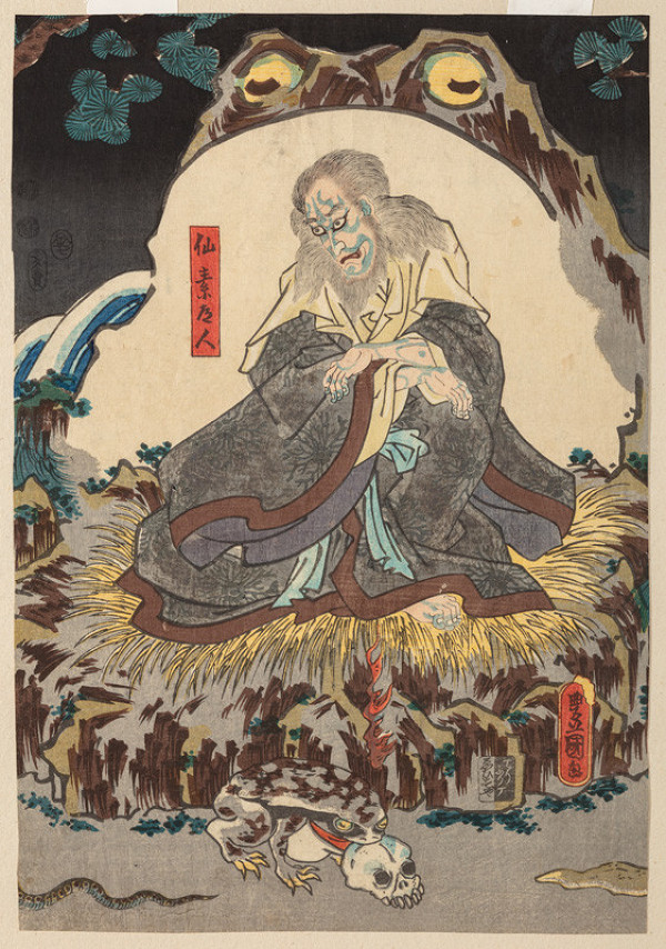 Utagawa Kunisada (Toyokuni III) - Ichikawa Ebizō V as the Hermit Senso (Senso Dōjin) 