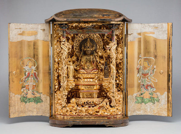 Anonymous - Altar with Amida Buddha Trinity and the Protective Bodhisattvas Kannon and Jizo 