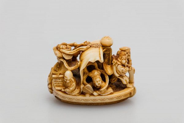 Anonymous artist - Boat with the Seven Gods of Fortune – netsuke 