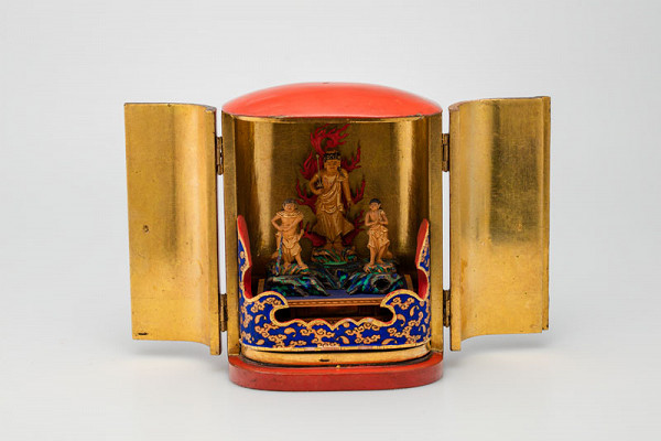 Anonymous artist - Miniature altarpiece with the flaming protective deity Fudō Myōō 