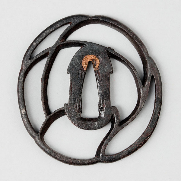 Anonymous artist - Tsuba (sword guard) with design of grasses in the Musashino Plain 