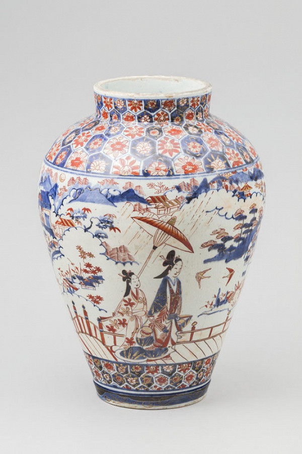 Anonymous artist - Jar decorated with genre motifs 