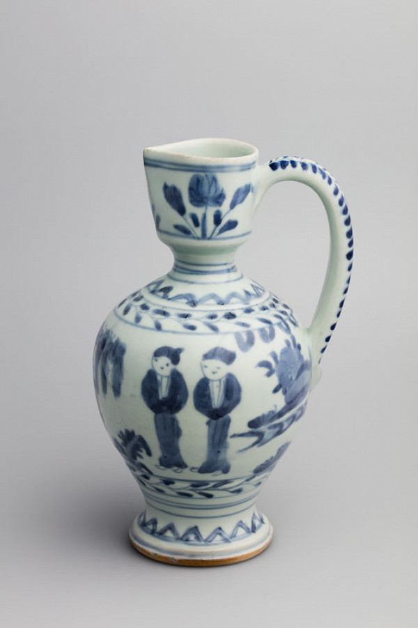 Anonymous artist - Pitcher with figures in landscape 