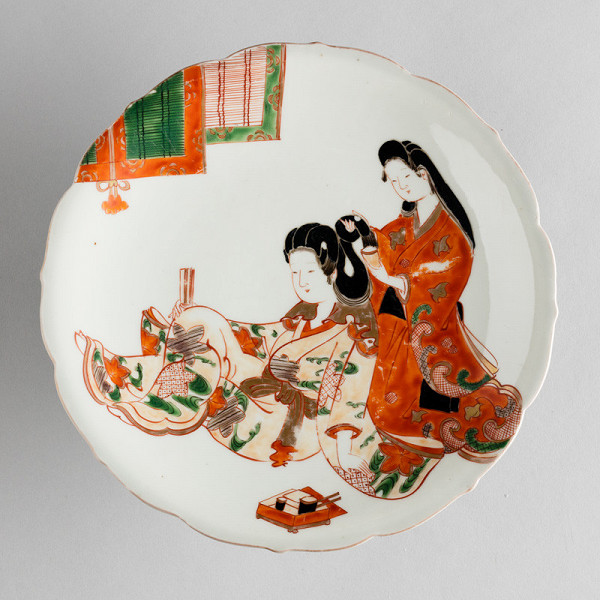 Anonymous artist - Plate with hair-dressing scene 