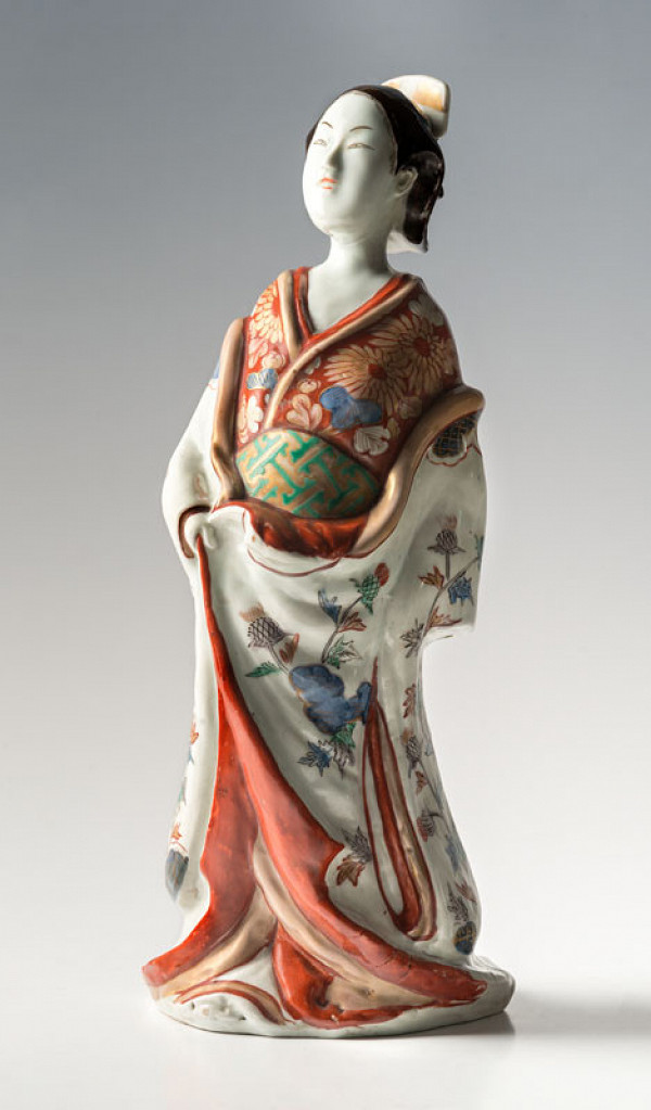 Anonymous artist - Beauty dressed in a coat decorated with thistle motifs 