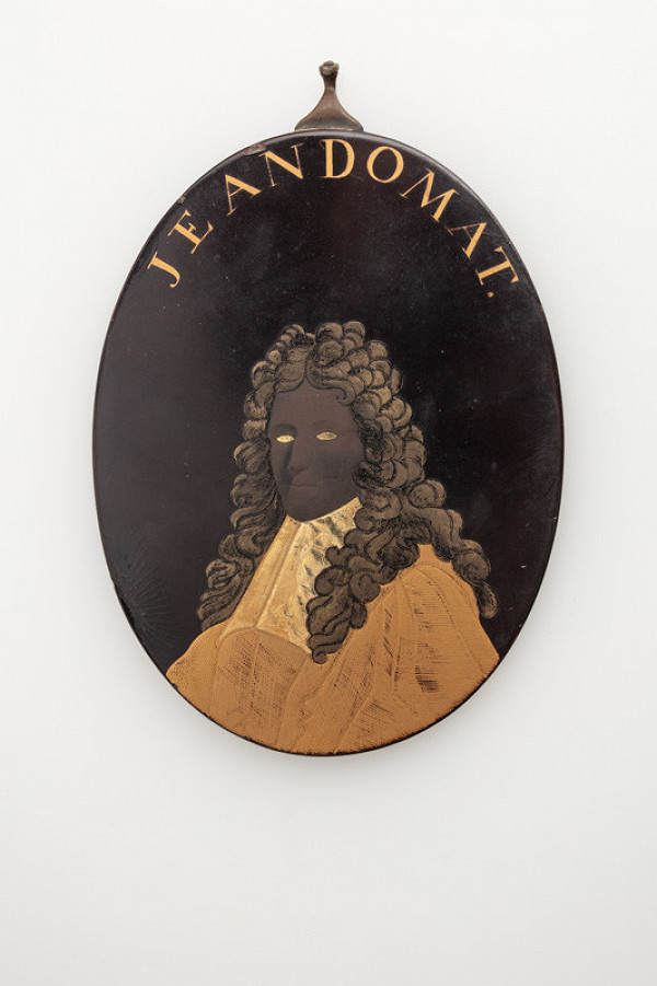 Anonymous artist (probably the Sasaya workshop from the Sanjō street in Kyoto) - Oval Plaque with a Portrait of Jean Domat 