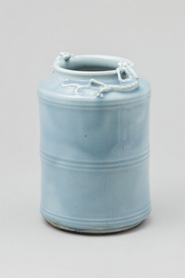 Anonymous - Cylindrical vase with two moulded dragons on shoulders 