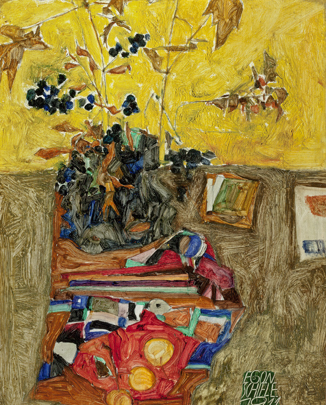 Egon Schiele - Zátiší s květinami