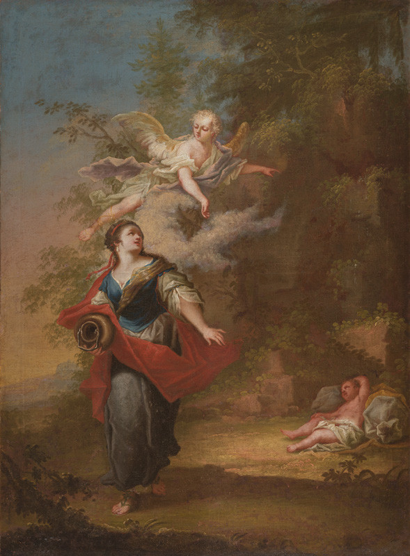 Ignác Raab - Hagar a Ismael s andělem na poušti