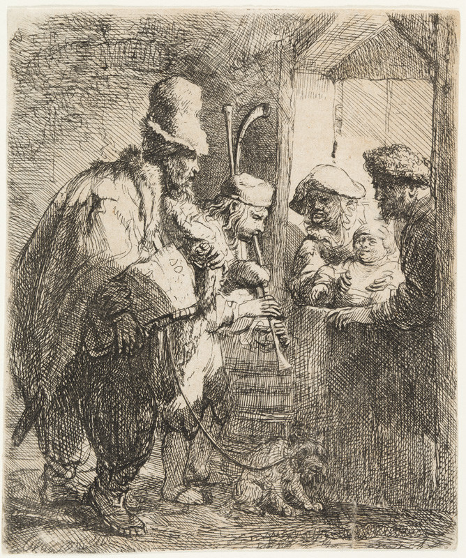 Rembrandt Harmenszoon van Rijn - Potulní muzikanti