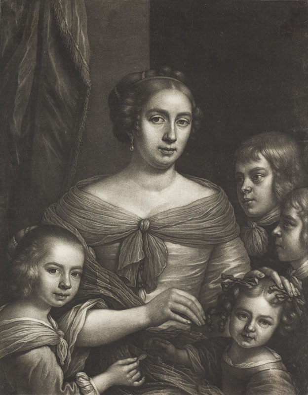 Wallerant Vaillant - engraver - Lady with Four Children - Allegory of Charity