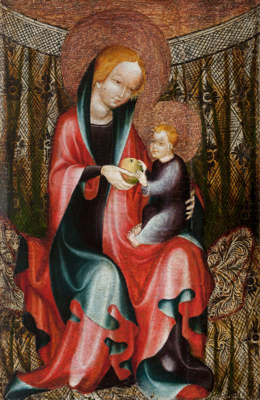 Anonym - (Praha (1390-1395)) - Trůnící madona s dítětem