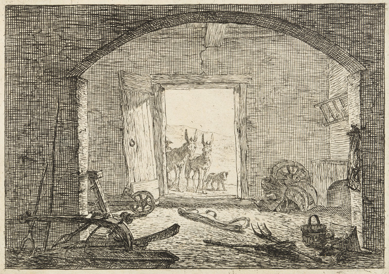 Pieter de Laer - Muly a pes u vstupu do stodoly
