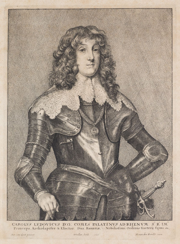 Václav Hollar - rytec, Anthonis van Dyck - inventor - Charles Louis, count Palatine of the Rhine / Karel Ludvík Falcký