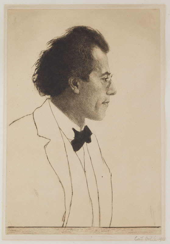 Emil Orlik - Skladatel a dirigent Gustav Mahler