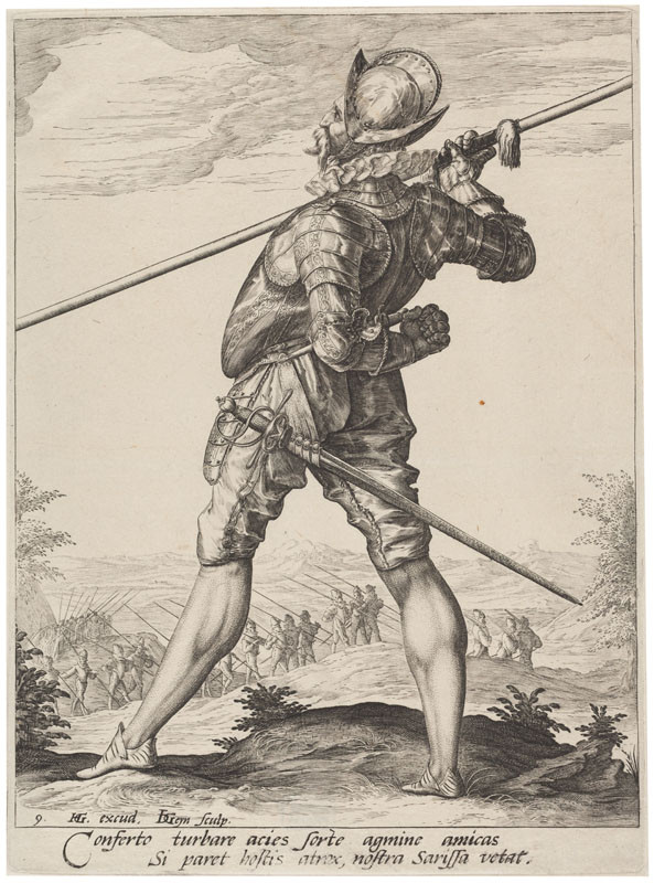 Jacques de Gheyn II. - rytec, Hendrick Goltzius - inventor - Kopiník, list 9 z cyklu Důstojníci a vojáci