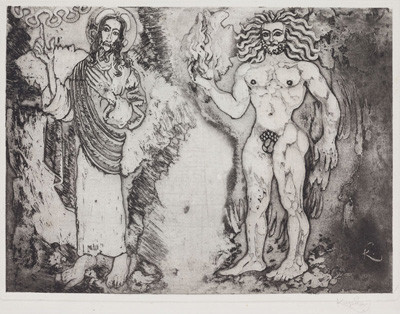 František Kupka - engraver - Christ and Prometheus
