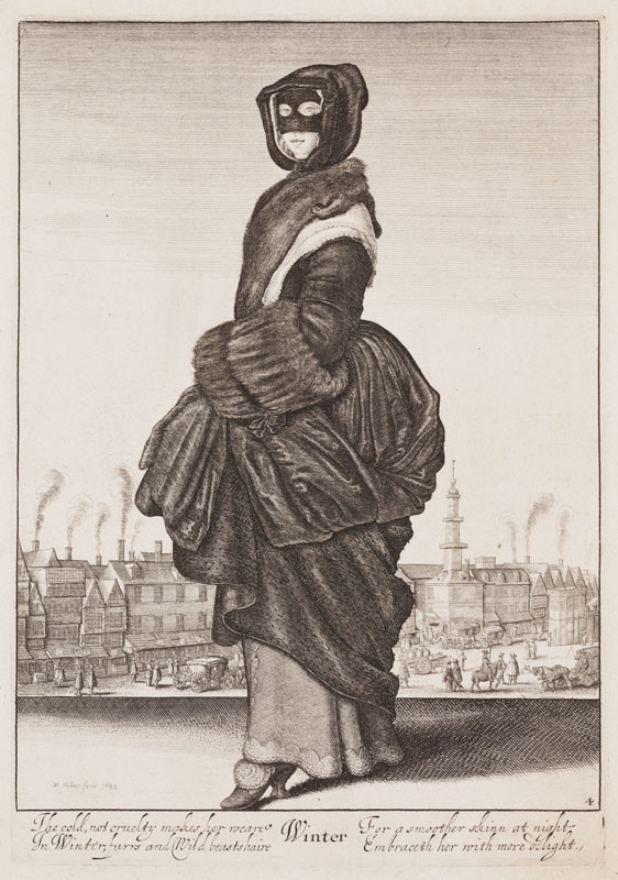 Wenceslaus Hollar - engraver - Winter From the cycle The Four Seasons as Full-Length Female Figures