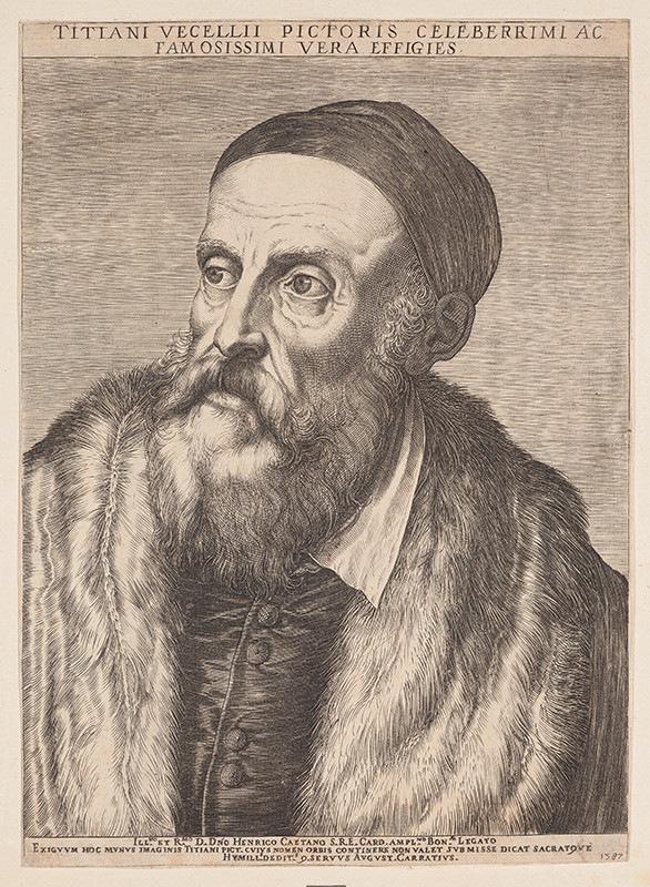 Agostino Carracci - engraver, Titian - inventor - Portrait of Titian