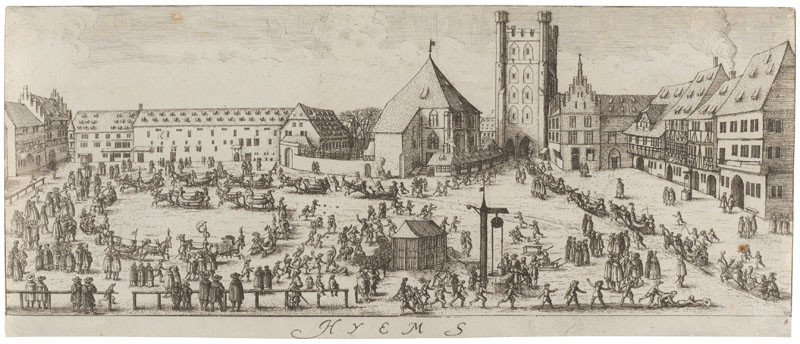 Wenceslaus Hollar - engraver - Winter from the cycle The Four Seasons - The Strasbourg Views