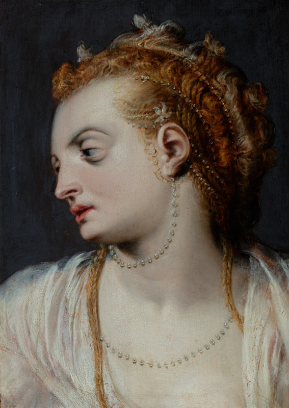 Frans Floris de Vriend - Study of the Head of a Young Woman in White