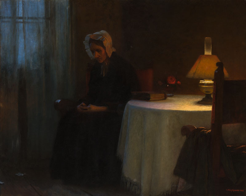 Jakub Schikaneder - Evening (Seated Old Woman in an Interior)