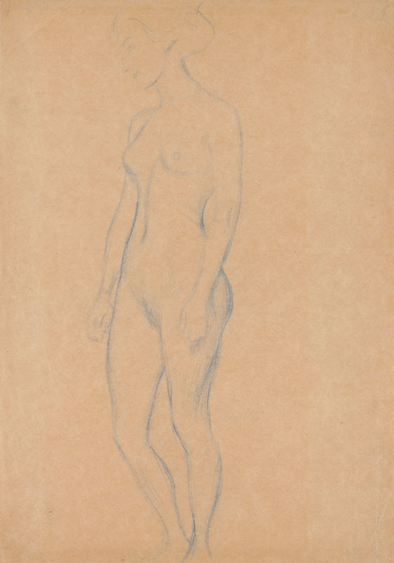 Gustav Klimt - Study of a nude - preparatory study for Medicine
