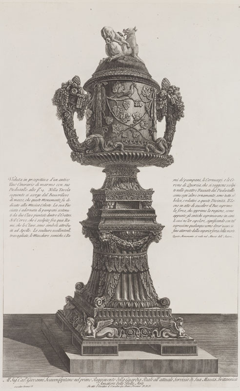 Giovanni Battista Piranesi - engraver, Francesco Piranesi - engraver - Large Roman urn from the artist's collection, from Vasi, Candelabri, Cippi, Sarcofagi