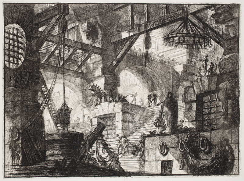 Giovanni Battista Piranesi - engraver - The Well, from Carceri, Plate XIII