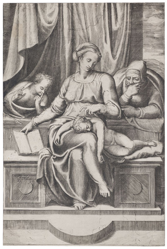 Giulio Bonasone - Engraver, Michelangelo Buonarroti - Inventor - The Holy Family