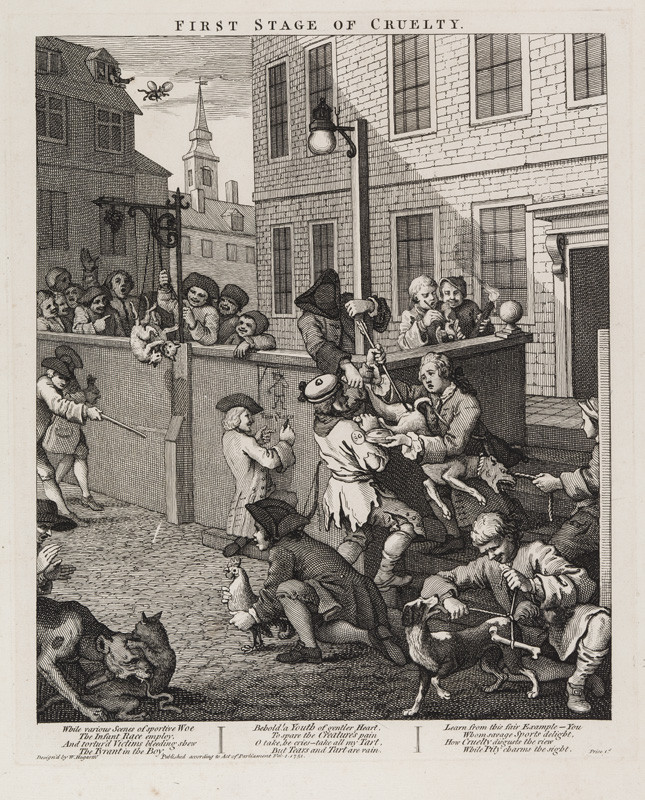William Hogarth - engraver, William Hogarth - inventor - The First Stage of Cruelty