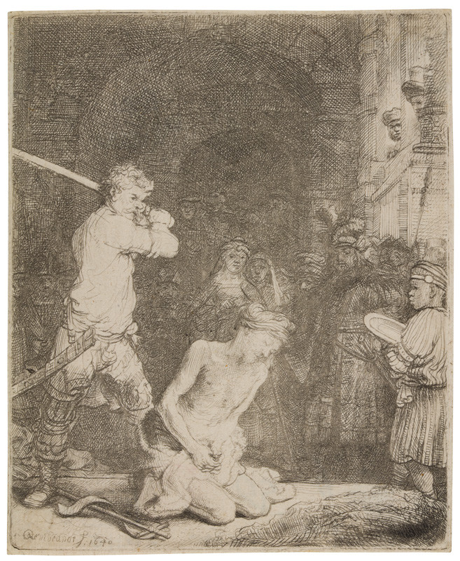 Rembrandt Harmenszoon van Rijn, Harmensz - engraver - The Beheading of St John the Baptist