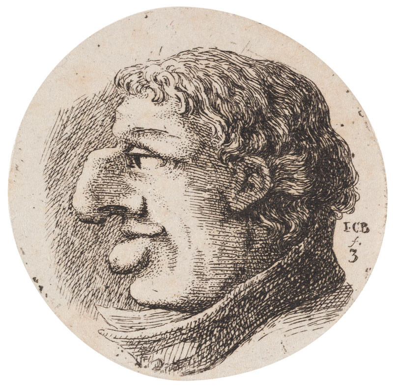 Josef Karel Burde - engraver - Cycle of Caricature Heads (Ein duzend Schönheiten), 3.